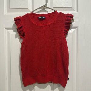 Nautica Red Ruffle Sleeve Sweater